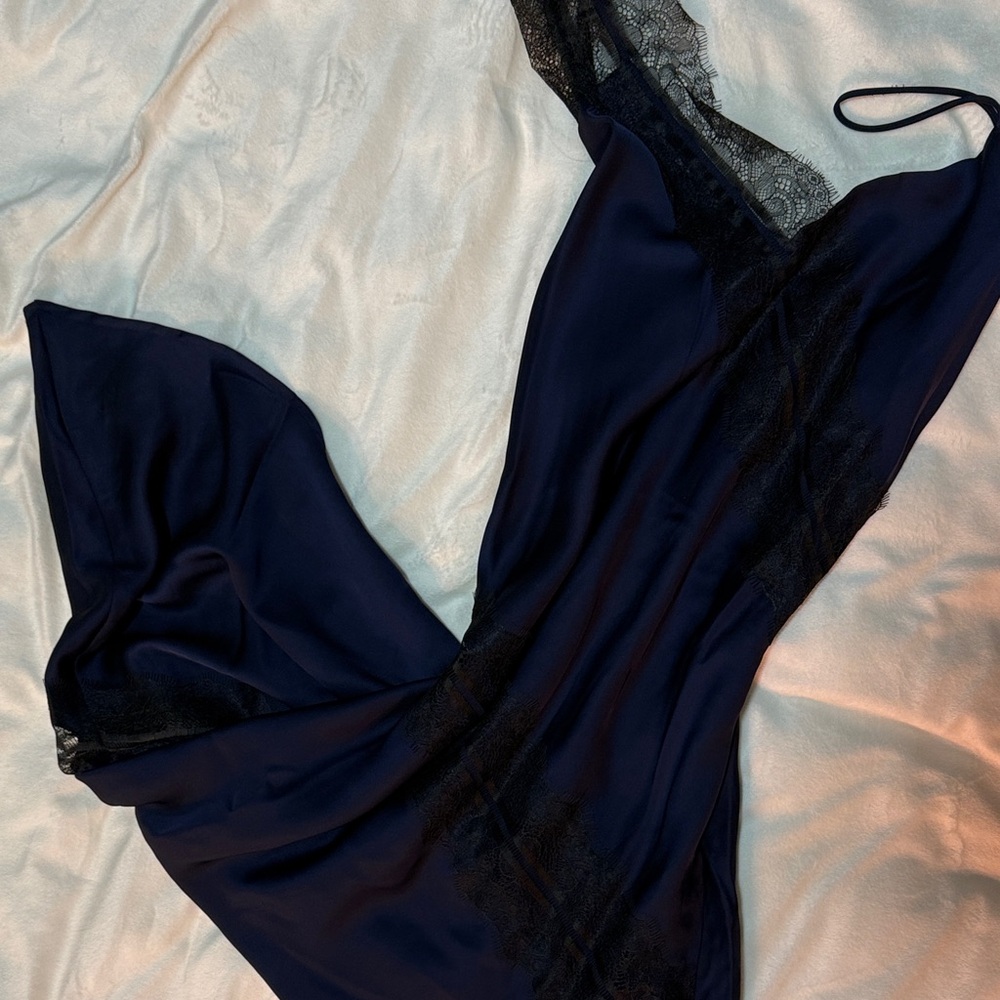 House of Harlow 1960 Women’s Elegant Navy Blue Lace Slip Dress  NWOT
